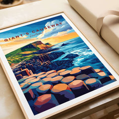 Giant's Causeway Wall Art showcasing vibrant colors and unique shapes of the natural wonder in Ireland.