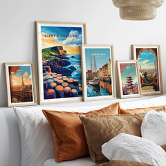 Giant's Causeway Wall Art displayed in a modern home interior, featuring vibrant colors and stunning designs.