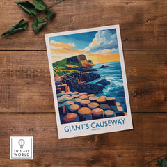 Giant's Causeway Wall Art Print featuring iconic rock formations and scenic ocean views of Ireland.