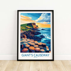 Giant's Causeway Wall Art Print featuring stunning rock formations and coastal scenery from Ireland.