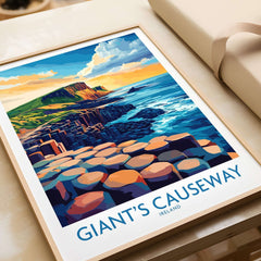 Giant's Causeway Wall Art Print featuring vibrant colors and scenic Irish landscapes.