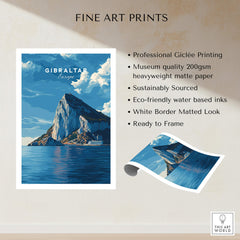 The Rock of Gibraltar Canvas Art Print showcasing vibrant colors and textured details of Gibraltar's iconic landscape.