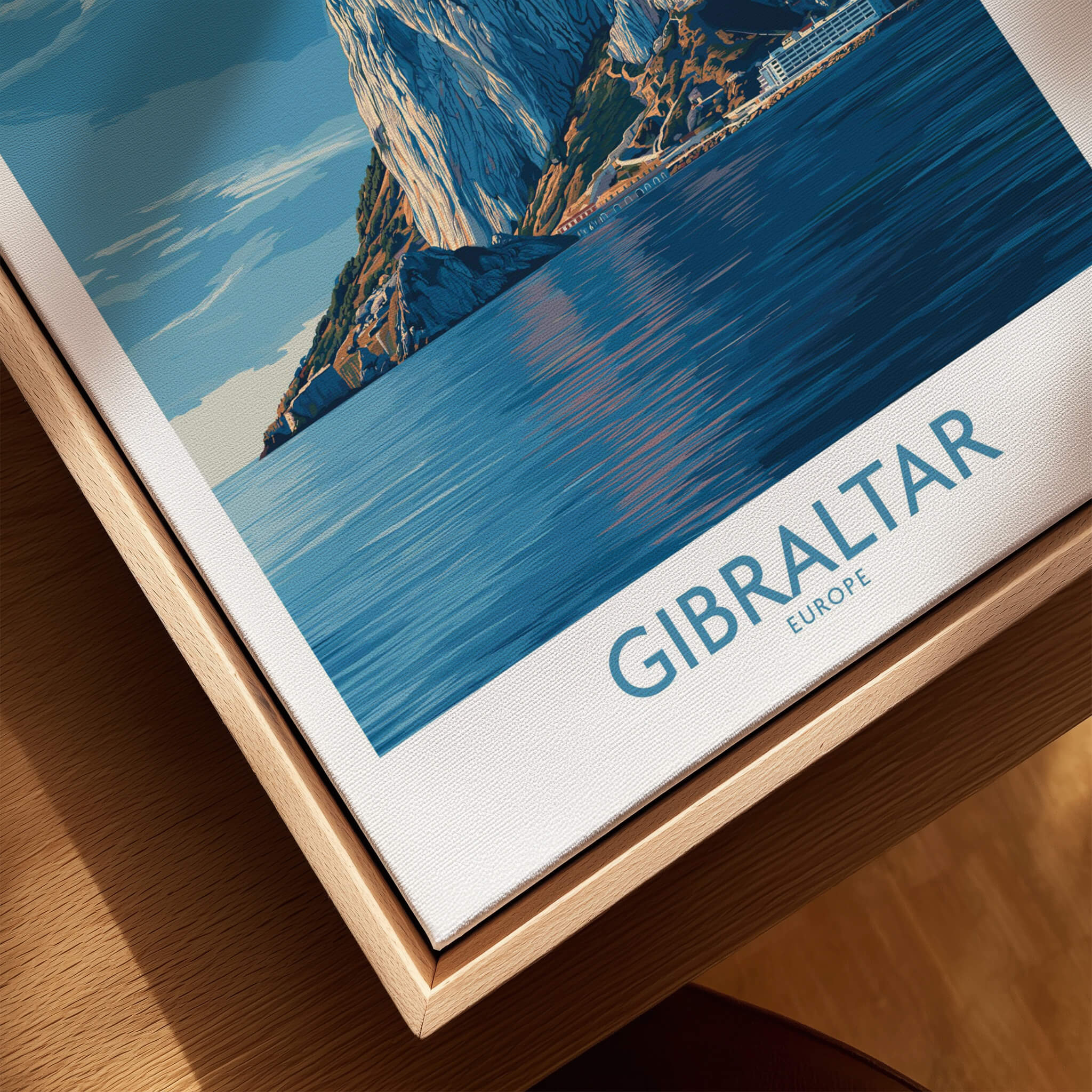 Gibraltar Poster –The Rock Canvas Print featuring the iconic Rock of Gibraltar and vibrant colors on premium canvas.