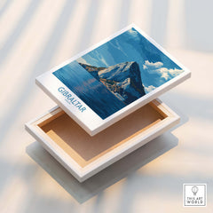 Gibraltar Poster –The Rock Canvas Print displayed on a white box, showcasing the iconic Rock of Gibraltar.