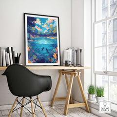 Ginnie Springs Colorful Springs Landscape Print | Florida Wall Art displayed in a stylish home office setting.