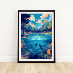 Ginnie Springs Colorful Springs Landscape Print | Florida Wall Art vibrant artwork showcasing scenic springs in Florida.