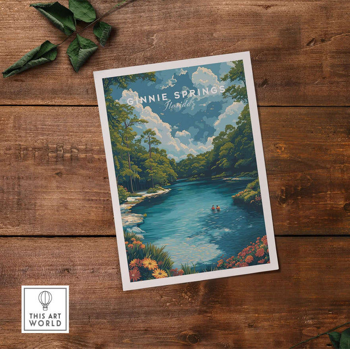 Ginnie Springs Print | Vibrant Florida Wall Decor showcasing crystal-clear waters and lush landscapes.