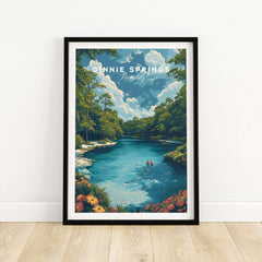 Ginnie Springs Print | Vibrant Florida Wall Decor showcasing crystal-clear waters and lush landscapes.