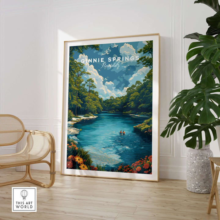 Ginnie Springs Print | Vibrant Florida Wall Decor featuring crystal-clear waters and lush landscapes.