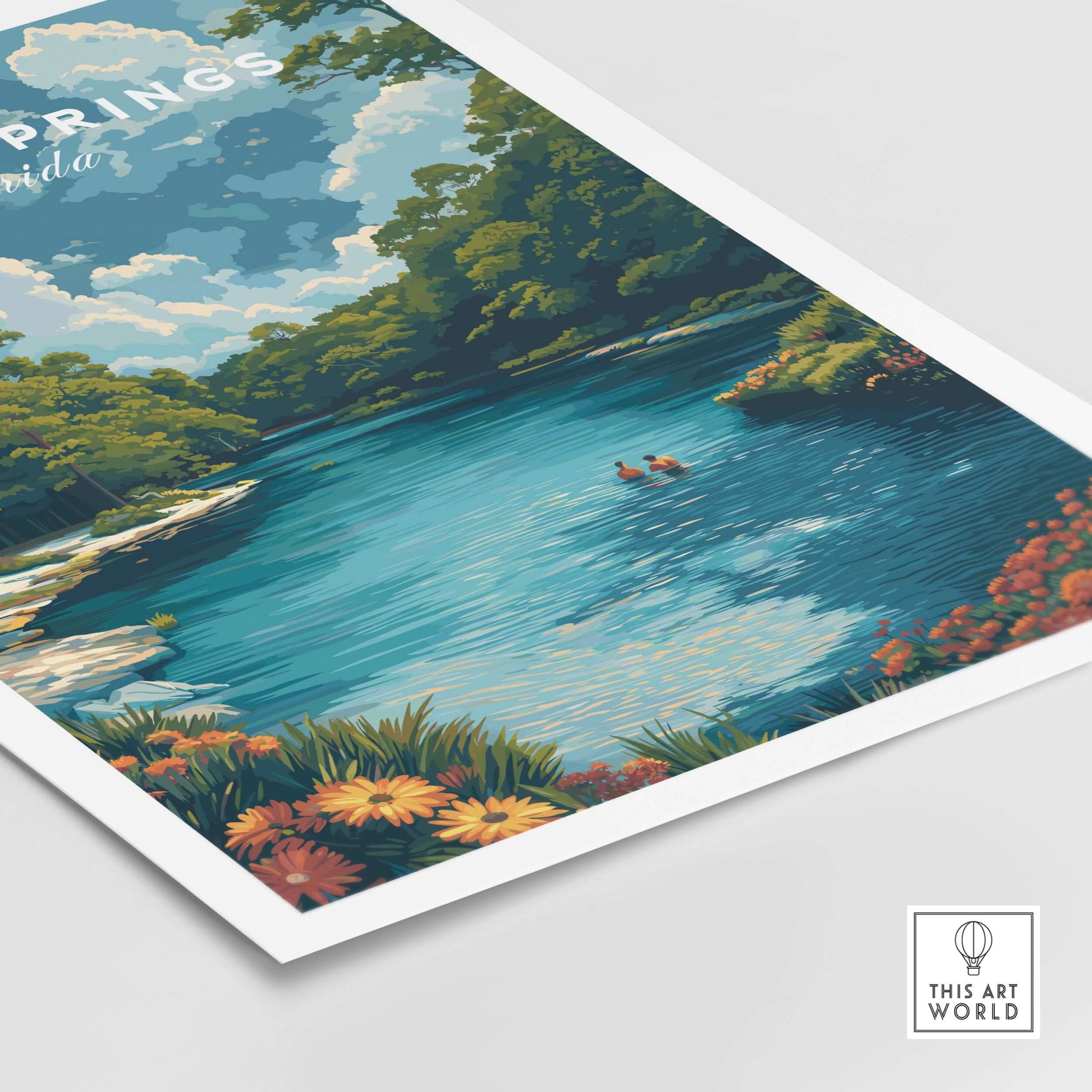 Ginnie Springs Print | Vibrant Florida Wall Decor showing crystal-clear waters and lush landscapes for home decor.