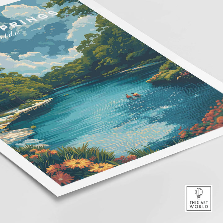 Ginnie Springs Print | Vibrant Florida Wall Decor featuring crystal-clear waters and lush landscapes.