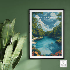 Ginnie Springs Print | Vibrant Florida Wall Decor showcasing lush landscapes and crystal-clear waters.