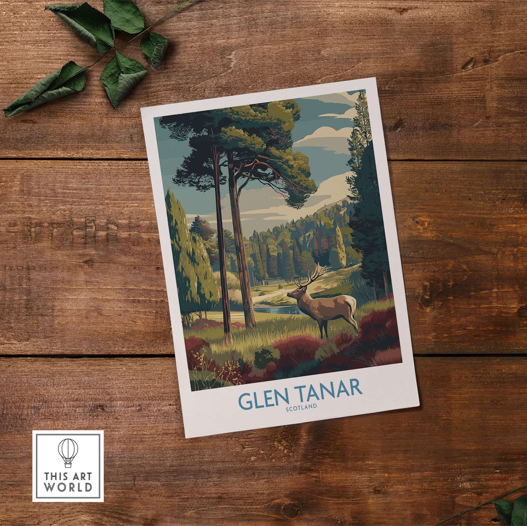 Glen Tanar Art Print featuring vibrant landscapes and wildlife of Scotland.