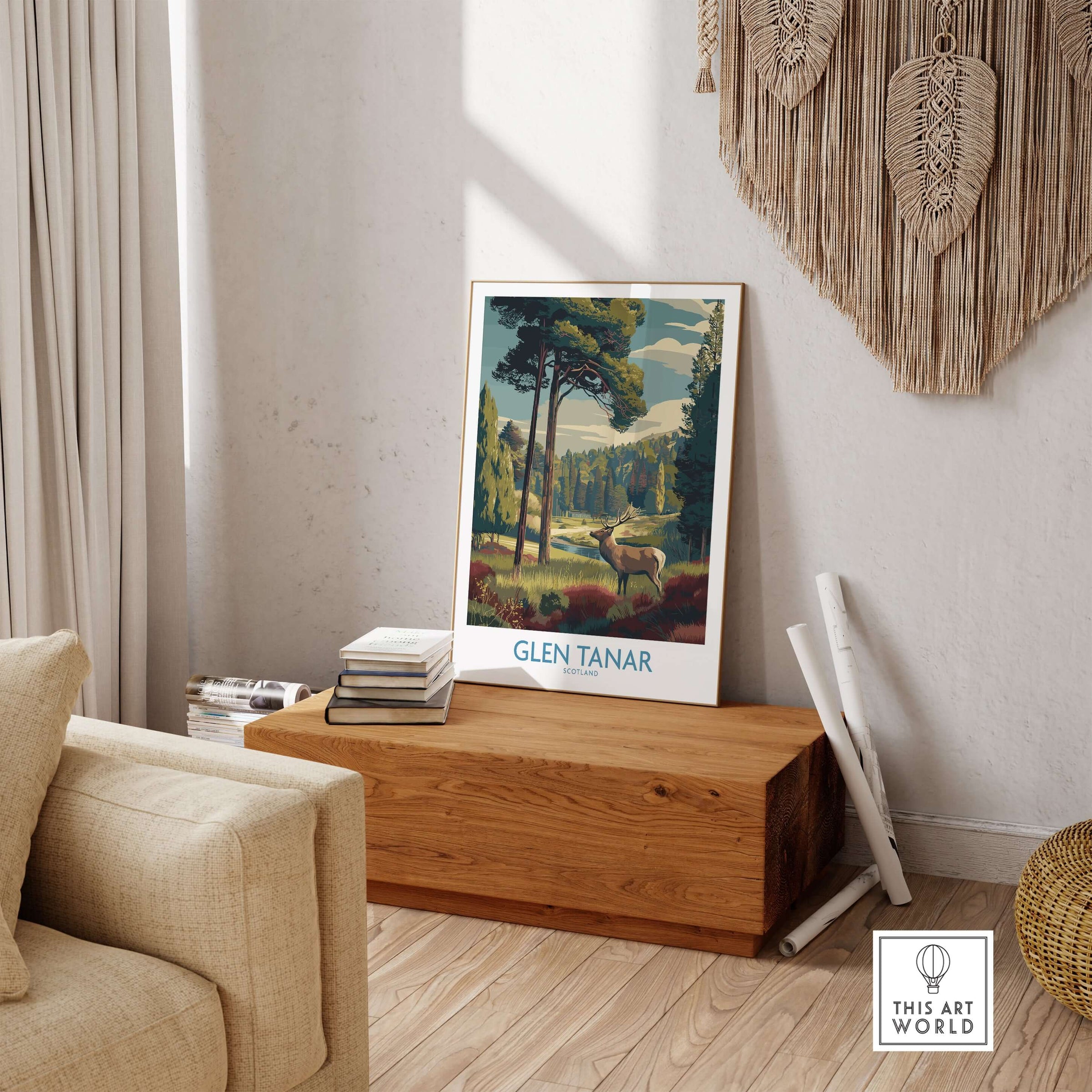 Glen Tanar Art Print showcasing vibrant landscapes and nature, perfect for home decor.