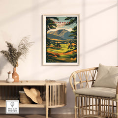 Gleneagles Golf Print Scotland in a stylish interior setting, showcasing the beauty of the Scottish golf course.