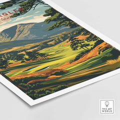 Gleneagles Golf Print Scotland artwork showcasing a vibrant landscape of Gleneagles Golf Course in Scotland.