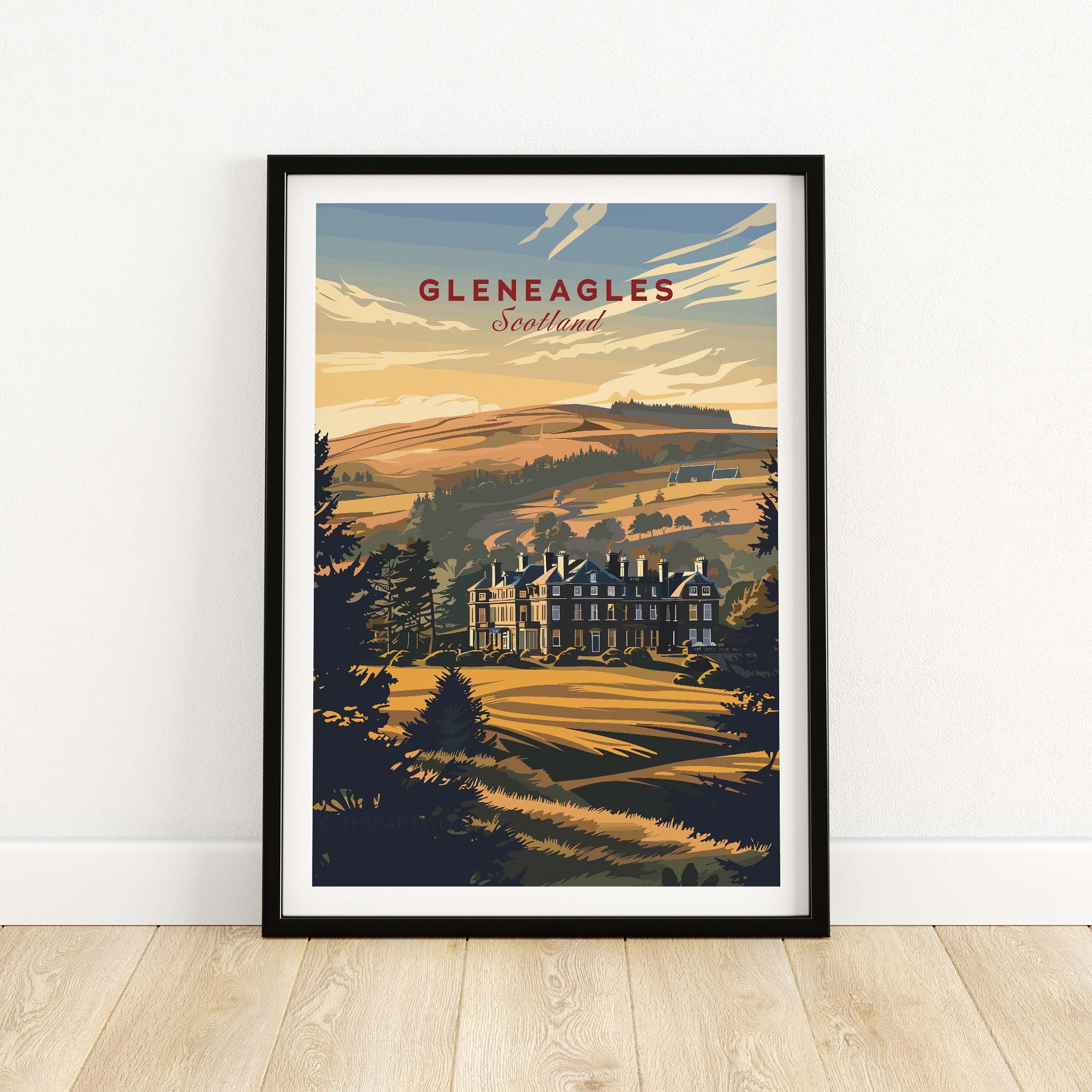 Gleneagles Poster Scotland part of our best collection or travel posters and prints - ThisArtWorld