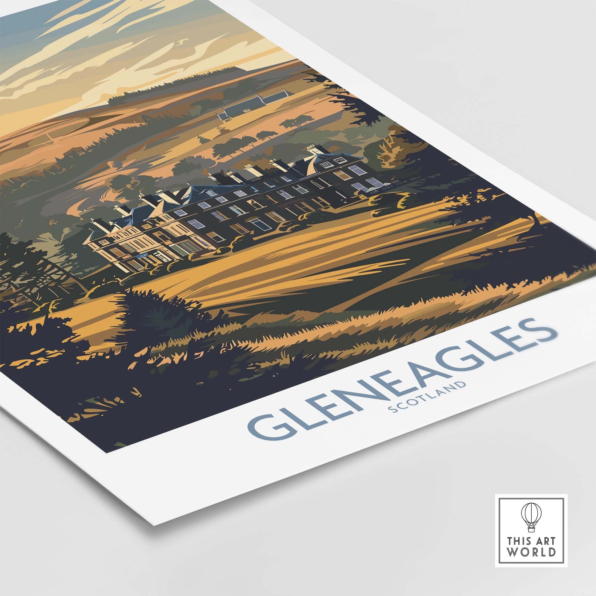 Gleneagles Scotland Golf Poster part of our best collection or travel posters and prints - ThisArtWorld