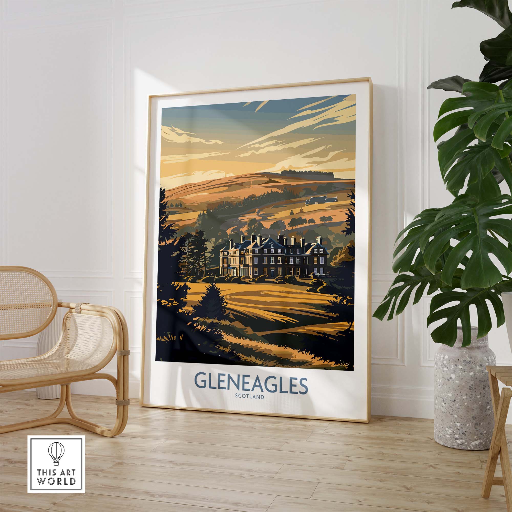 Gleneagles Scotland Golf Poster part of our best collection or travel posters and prints - ThisArtWorld