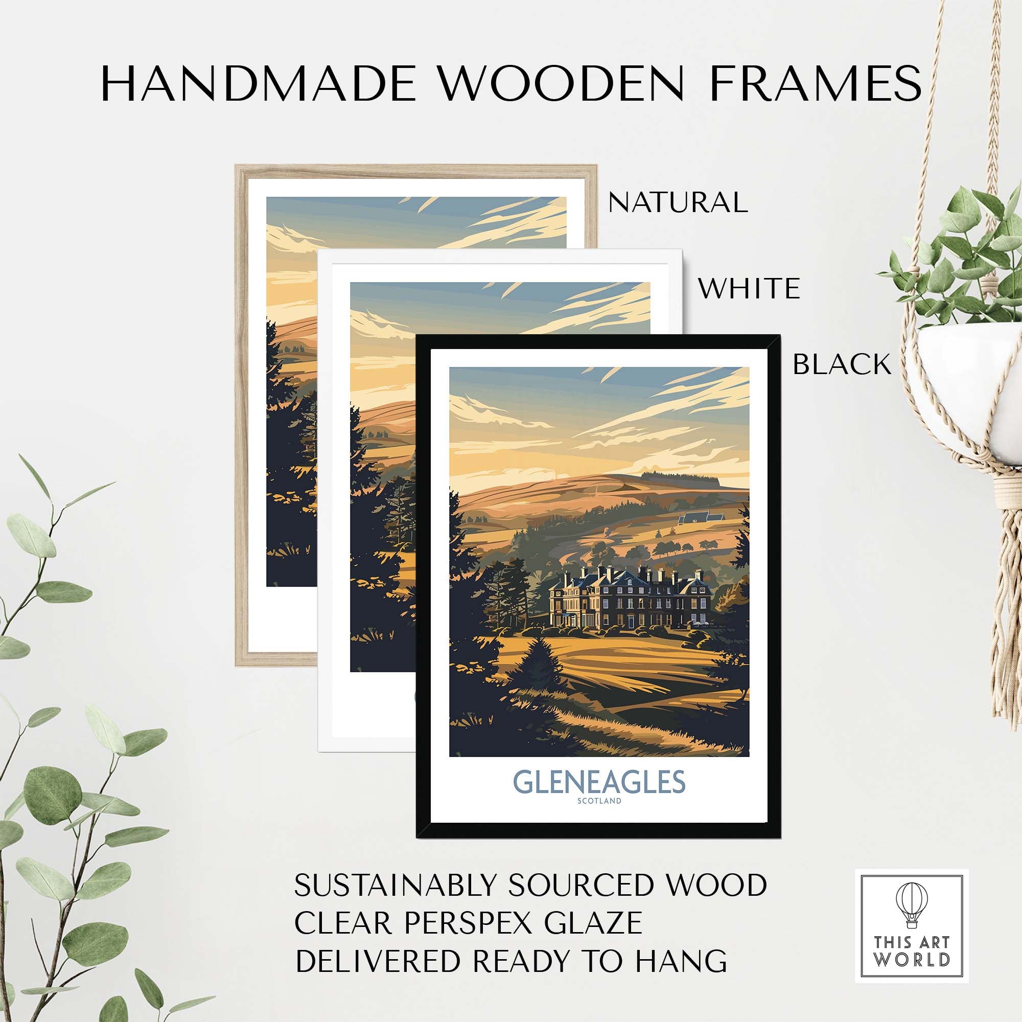 Gleneagles Scotland Golf Poster part of our best collection or travel posters and prints - ThisArtWorld