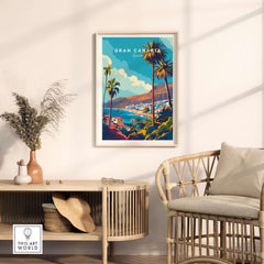 Gran Canaria - Canary Islands Art Print showcasing vibrant colors and charm of the Canary Islands in a modern home decor.