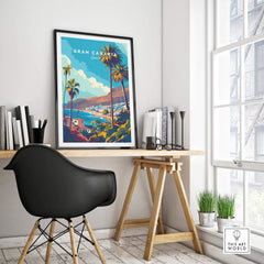 Gran Canaria - Canary Islands Art Print showcasing vibrant colors and charm in a stylish setting.