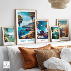 Gran Canaria - Poster Print displayed in a stylish interior setting showcasing vibrant travel art.