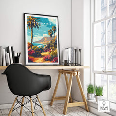 Gran Canaria Print - Canary Islands showcased in a stylish interior, enhancing decor with its vibrant colors.