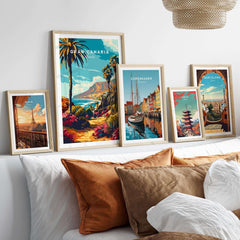 Gran Canaria Print - Canary Islands displayed on a modern wall with vibrant colors and framed artwork.