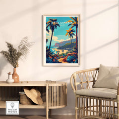 Gran Canaria Travel Print - Canary Islands framed poster depicting tropical landscape and vibrant culture.