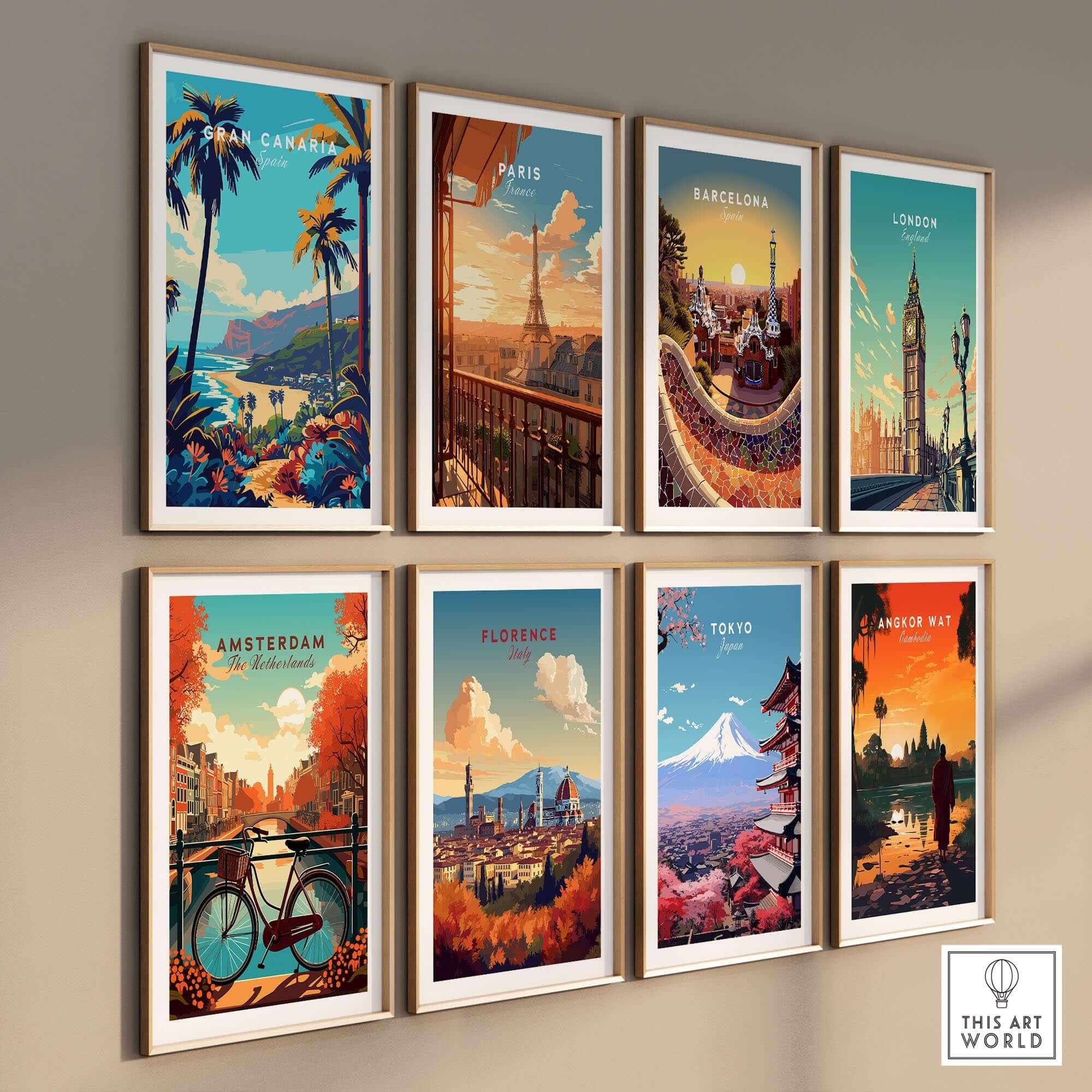 Gran Canaria Travel Print - Canary Islands travel poster collection featuring iconic city designs.