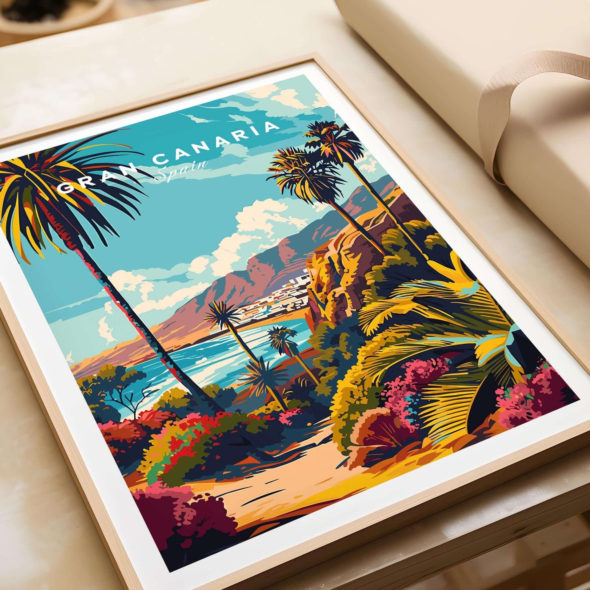 Gran Canaria Wall Art - Canary Islands featuring vibrant tropical landscape and coastal scenery.