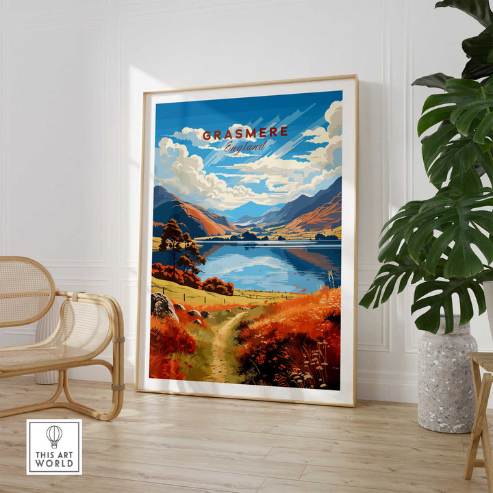 Grasmere Lake District Travel Poster-This Art World