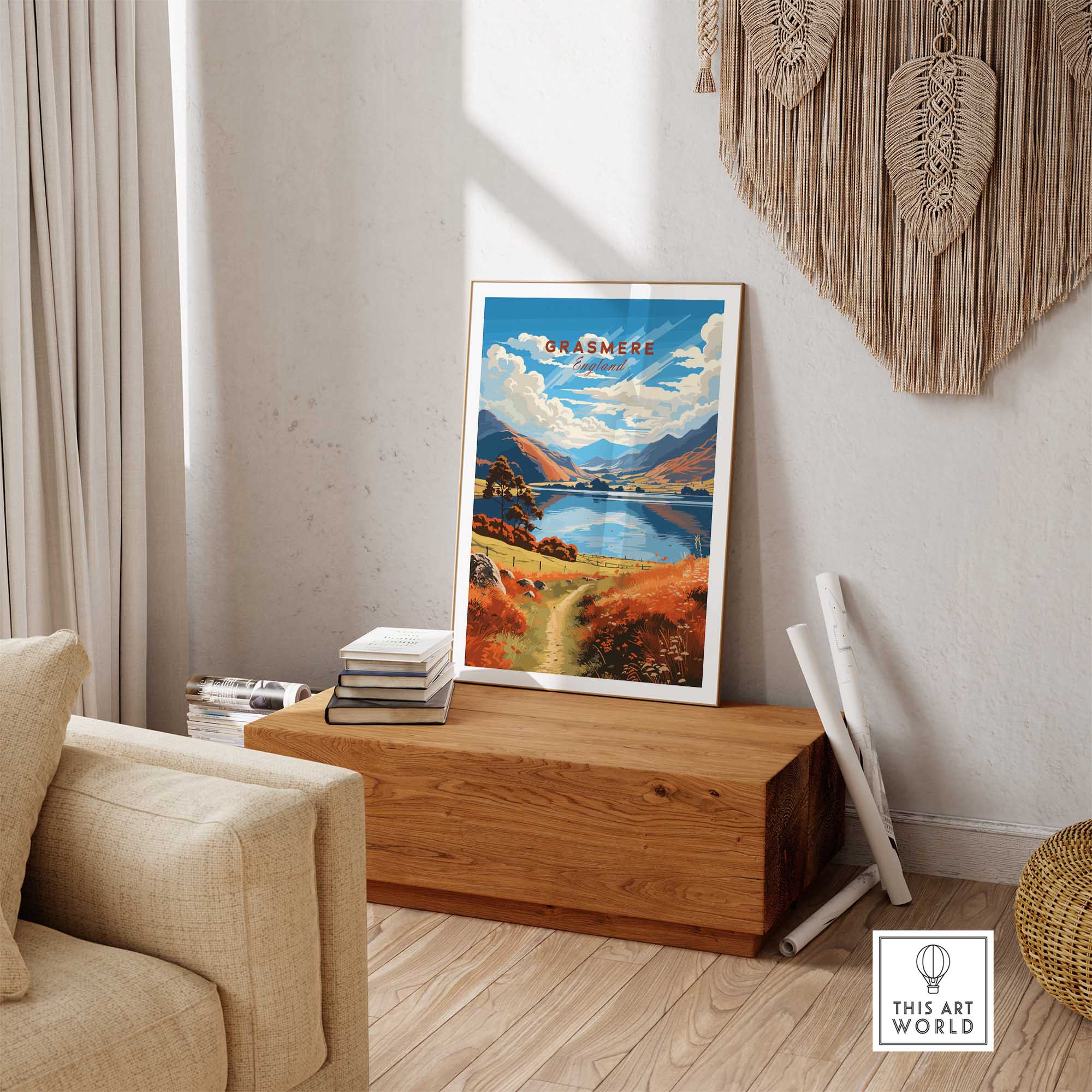 Grasmere Lake District Travel Poster-This Art World