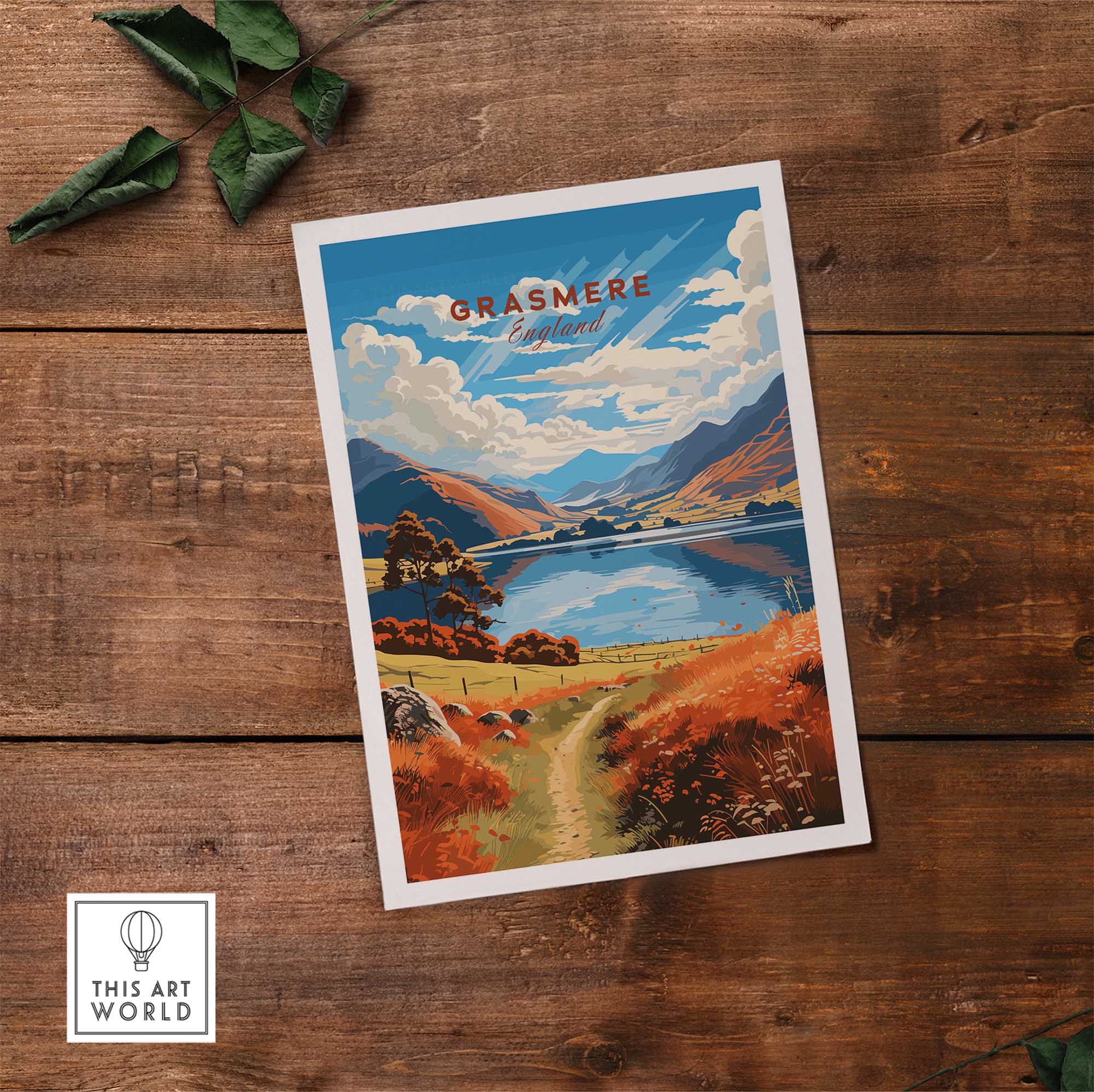 Grasmere Lake District Travel Poster-This Art World