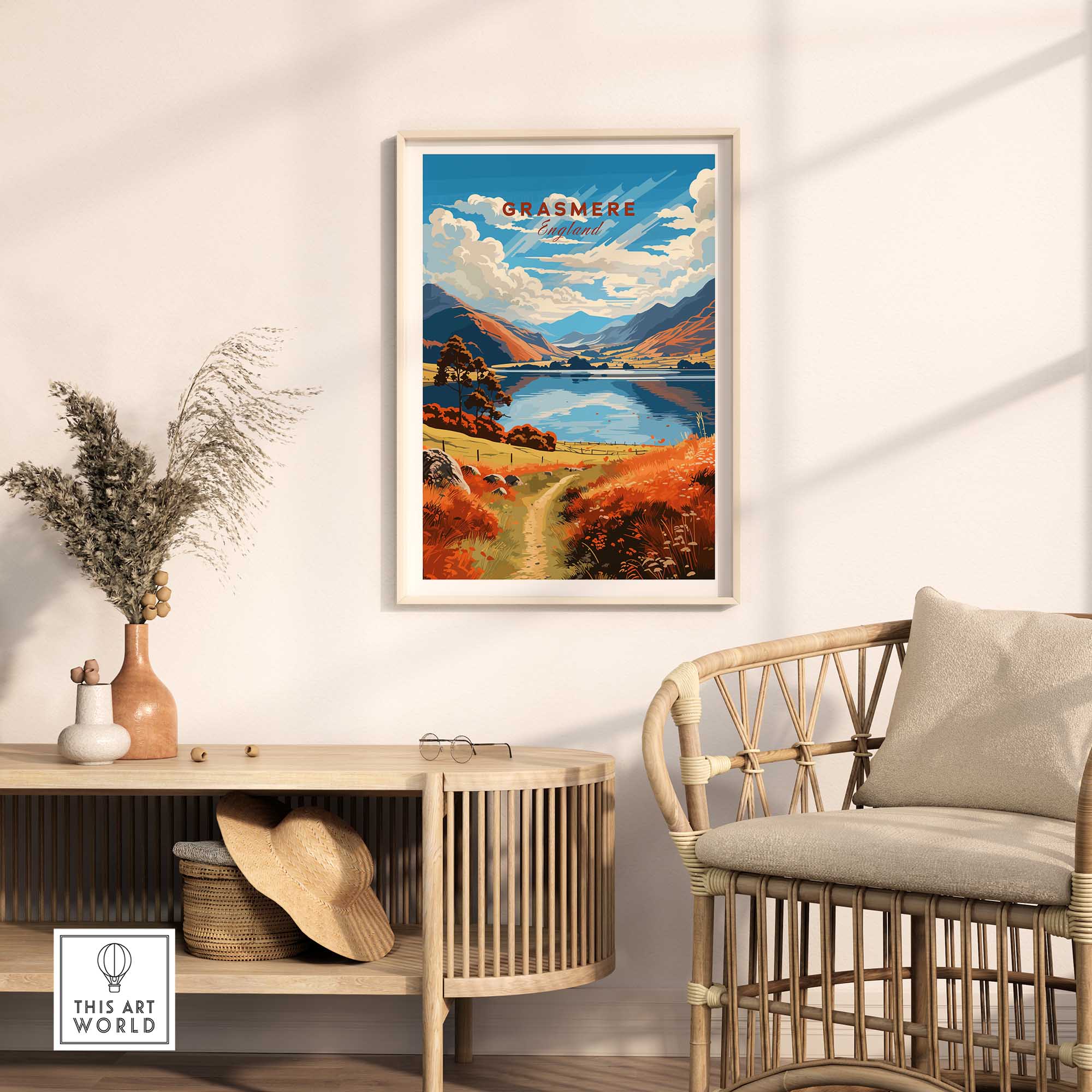 Grasmere Lake District Travel Poster-This Art World