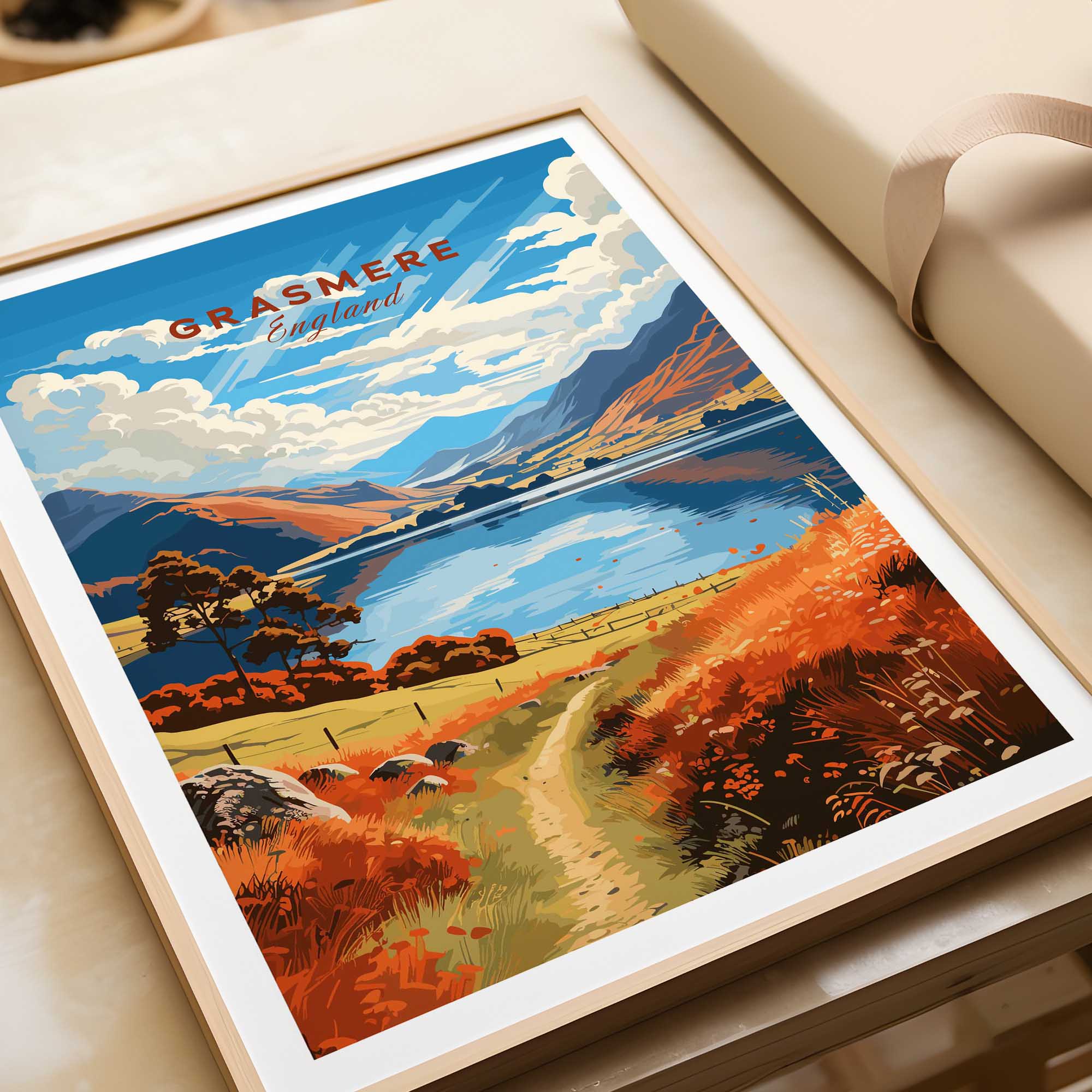 Grasmere Lake District Travel Poster-This Art World