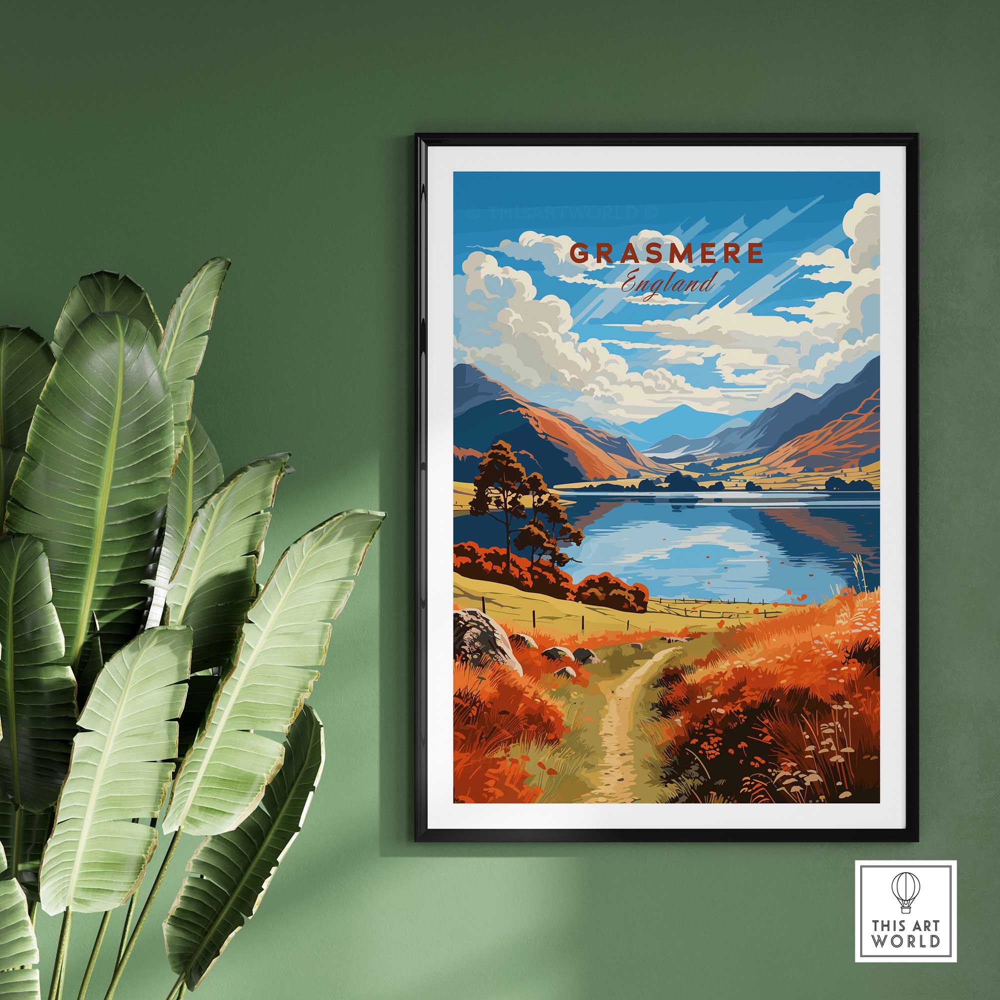 Grasmere Lake District Travel Poster-This Art World