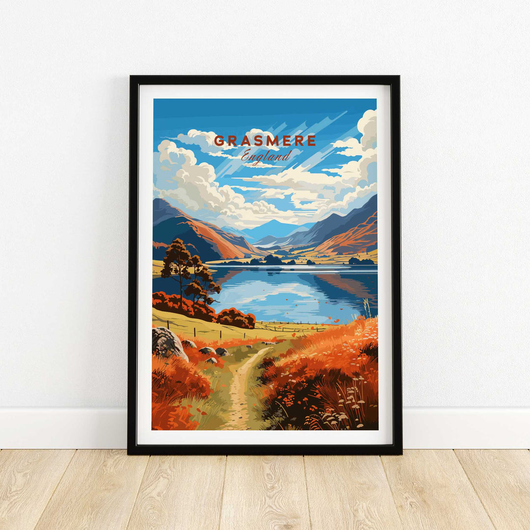 Grasmere Lake District Travel Poster-This Art World