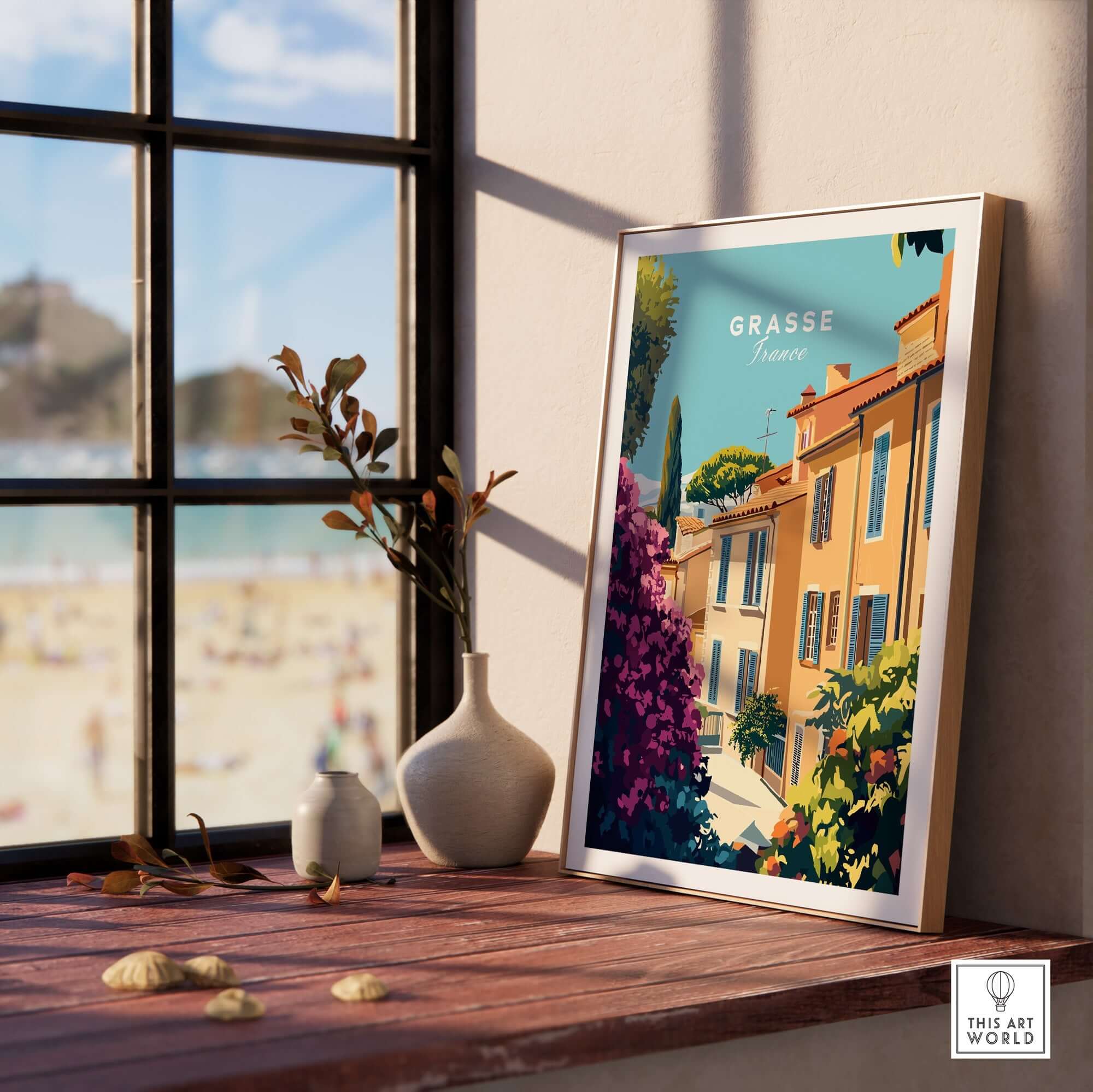 Grasse France Wall Art featuring vibrant colors capturing the charm of the French countryside.