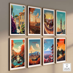 Grasse France Wall Art collection featuring urban landscapes from various cities including Paris, Barcelona, and London.