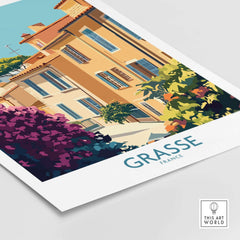 Grasse Wall Art Print France showcasing the vibrant architecture and charming streets of Grasse, France.