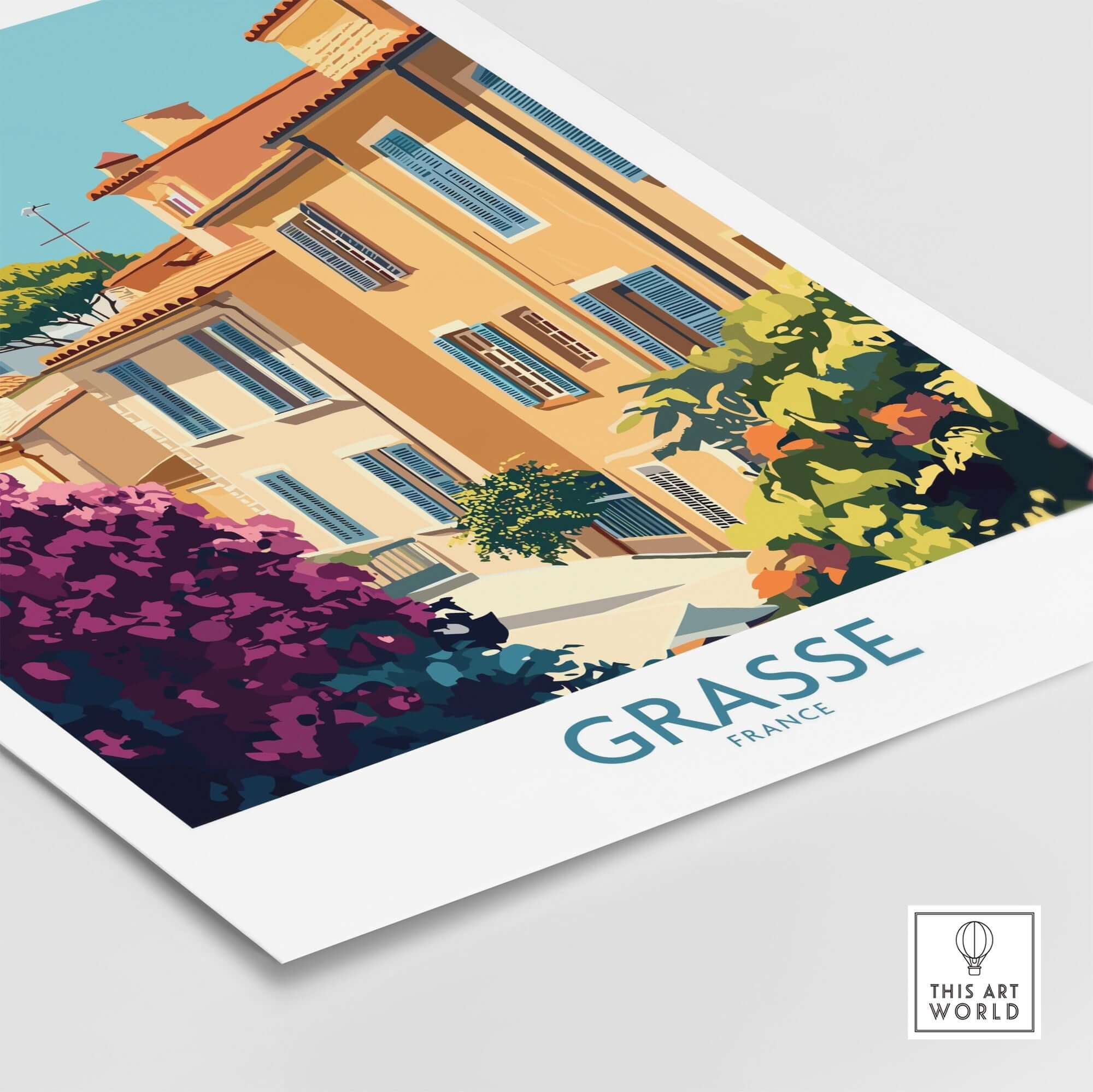 Grasse Wall Art Print France showcasing the vibrant architecture and charming streets of Grasse, France.