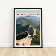 The Great Wall of China Art Print - Scenic Landscape Travel Poster showcasing the iconic structure in stunning detail.