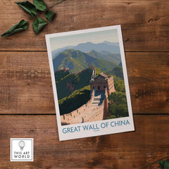 The Great Wall of China Historic Landmark Print - Ancient Wonder Wall Art showcasing the iconic structure against mountain backdrop.