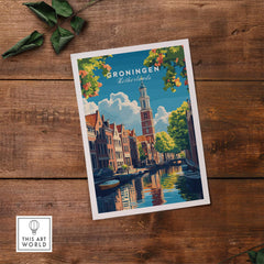 Groningen Print Netherlands showcasing traditional Dutch architecture and picturesque canals.
