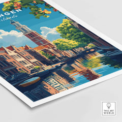 Groningen Print Netherlands showcasing traditional Dutch architecture and picturesque canals.