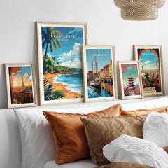 Guadeloupe Travel Poster Print showcasing tropical scenery and vibrant colors, perfect for home decor and travel enthusiasts.