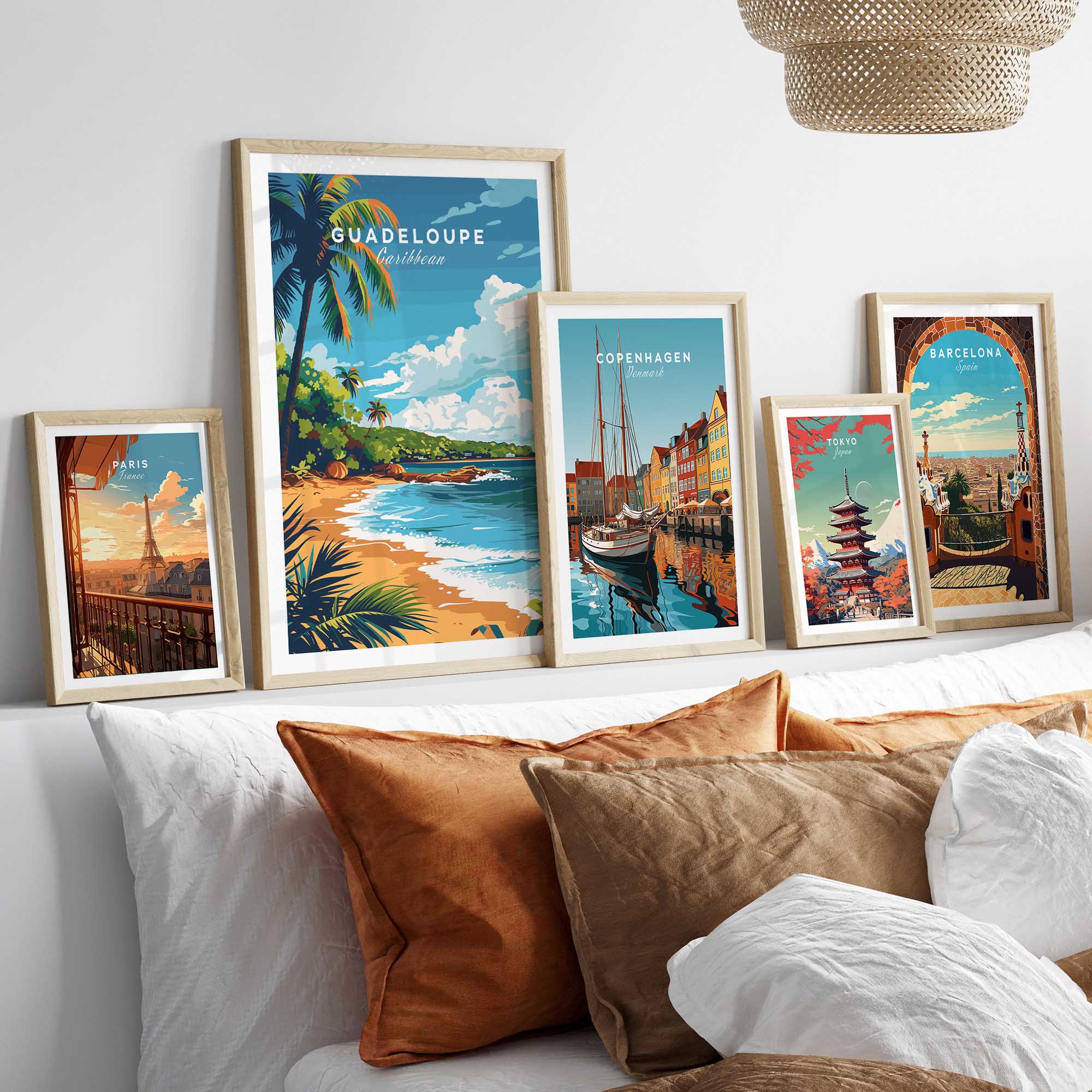 Guadeloupe Travel Poster Print showcasing tropical scenery and vibrant colors, perfect for home decor and travel enthusiasts.