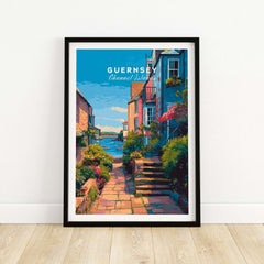 Guernsey St Peter Port Steps Print | British Seaside Wall Decor showcasing coastal charm and vibrant scenery